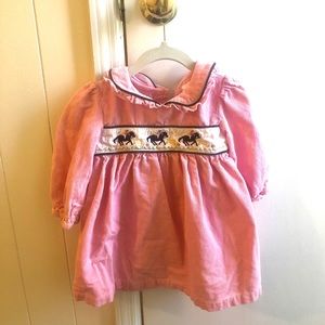 Peter Pan collar corduroy horse dress